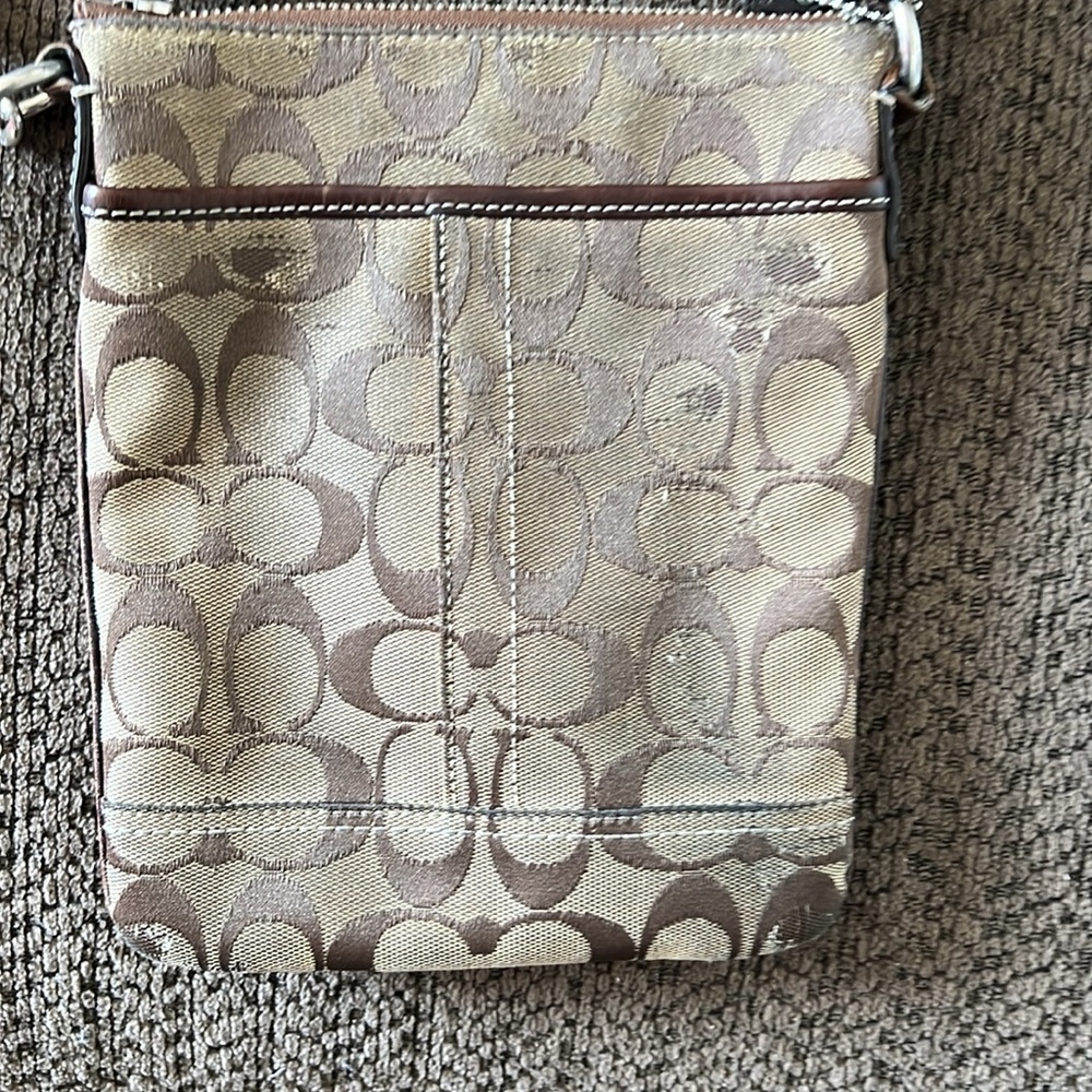 Coach Signature Crossbody Bag Beige/Brown - Picture 3 of 5